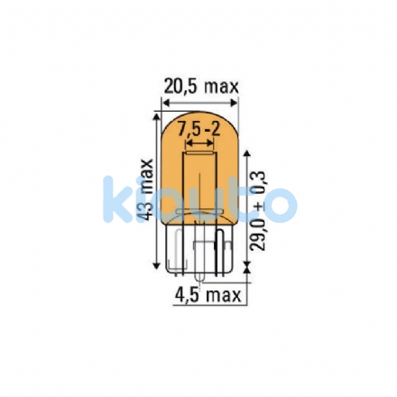  | LÁMPARA OBN WEDGE 21W 12V T20 AMBAR