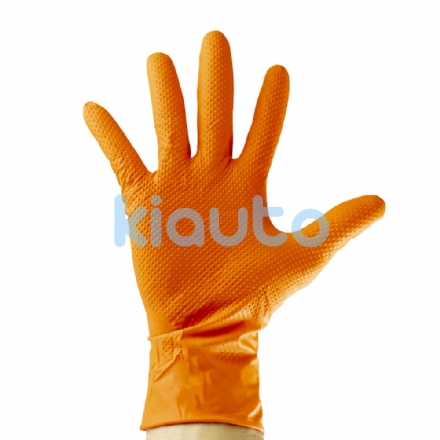  | GUANTES NARANJAS DESECHABLES DE NITRILO T:M 7,0MIL (100 UDS.) TEXTURA DIAMANTE