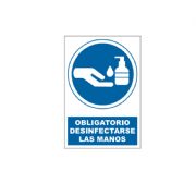 CARTEL DE OBLIGATORIEDAD - DESINFECCIÓN DE MANOS