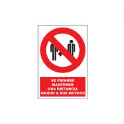 PAQUETE DE 5 CARTELES DE PROHIBICIÓN - NO MANTENER DISTANCIA DE SEGURIDAD