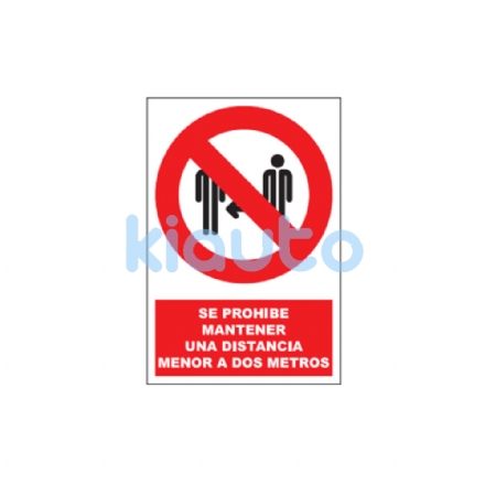  | PAQUETE DE 5 CARTELES DE PROHIBICIÓN - NO MANTENER DISTANCIA DE SEGURIDAD