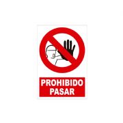 PAQUETE DE 5 CARTELES DE PROHIBICIÓN - PROHIBIDO PASAR