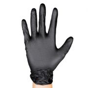 GUANTES NEGROS DESECHABLES DE NITRILO T:M 7,0MIL (100 UDS.)  TEXTURA DIAMANTE