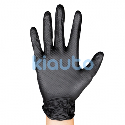  | GUANTES NEGROS DESECHABLES DE NITRILO T:M 7,0MIL (100 UDS.)  TEXTURA DIAMANTE