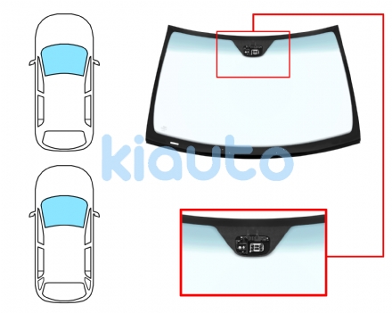 5351ABSBLMVW | PARABRISAS MERCEDES CLASE C (W203) 2004-2007 4 PUERTAS  FAMILIAR  DELANTERO  AZUL BANDA AZUL  CON BASE ESPEJO  CON SENSOR  MOLDURAS PREMONTADAS ABAJO