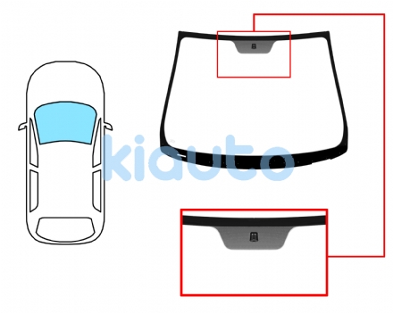 6039AGNV | PARABRISAS NISSAN MICRA 2005-2008 CABRIO  DELANTERO  VERDE  CON BASE ESPEJO 