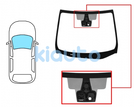 6097AGACIMV | PARABRISAS NISSAN MICRA 2017-2019 DELANTERO  VERDE  ACUSTICO  CON BASE ESPEJO  CON SENSOR  CON SOPORTE CAMARA