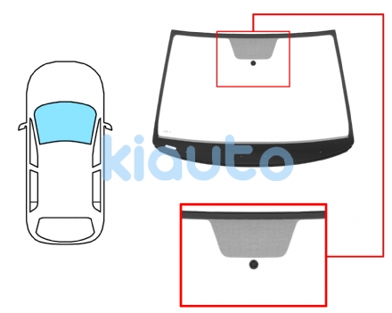 7622AGAVZ | PARABRISAS SEAT ARONA 2017-2019 DELANTERO  VERDE  CON BASE ESPEJO  MOLDURAS PREMONTADAS  ALTURA 973MM