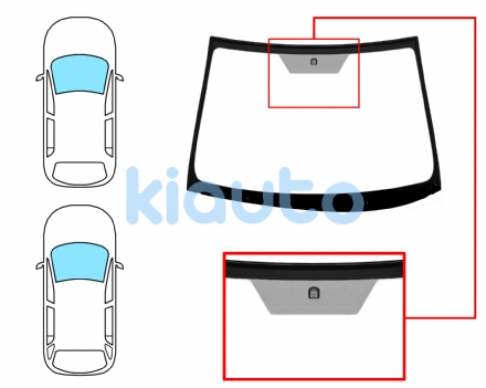 8379AGSZ | PARABRISAS TOYOTA AVENSIS 2008-2012 4 PUERTAS  FAMILIAR  DELANTERO  VERDE  CON BASE ESPEJO  MOLDURAS PREMONTADAS